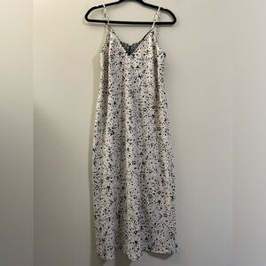 NWT A New Day Maxi Slip Dress with Lace‎ and Dots in Cream and Black - S
